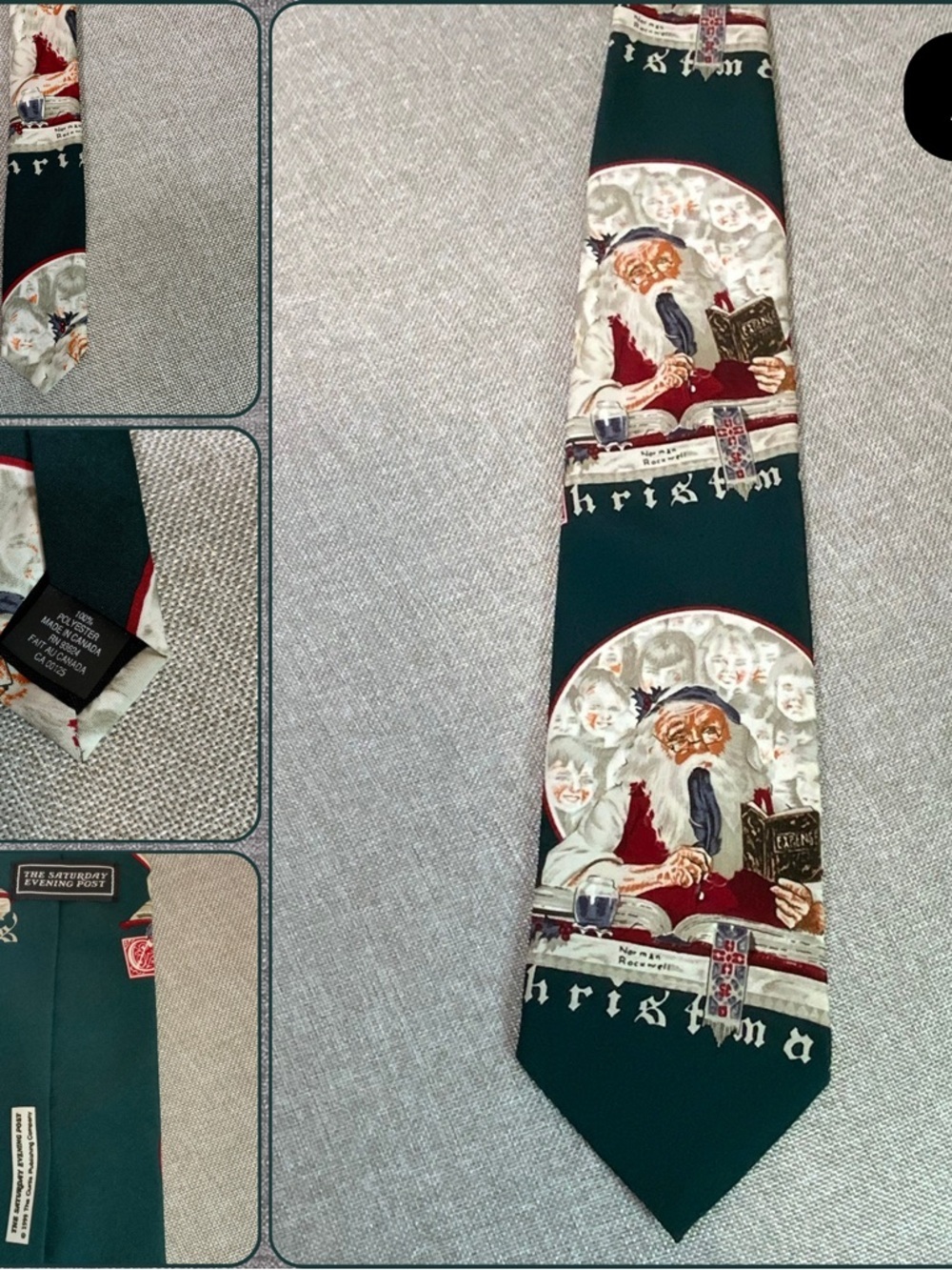 Norman Rockwell Santa Christmas Tie The Saturday Evening Post